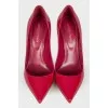 Raspberry patent leather shoes