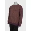Men's purple striped long sleeve shirt