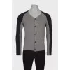 Men's gray wool cardigan