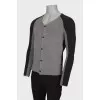 Men's gray wool cardigan