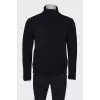 Men's wool sweater with a zip
