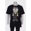 Men's long printed t-shirt