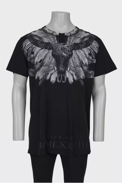 Men's black printed t-shirt