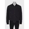 Men's black windbreaker with stripes