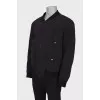 Men's black windbreaker with stripes