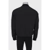 Men's black windbreaker with stripes