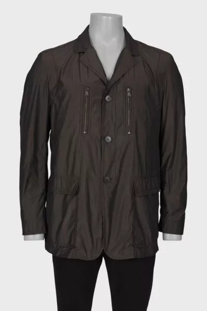 Men's dark olive windbreaker