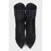 Lace-up high heel ankle boots