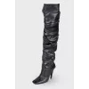 Leather booties with a square toe