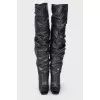 Leather booties with a square toe