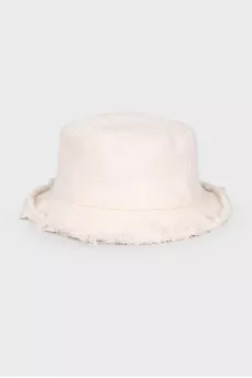 Бежевая панама с бахромой