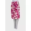 Beige skirt in pink floral print
