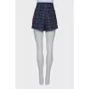 High waist tweed shorts