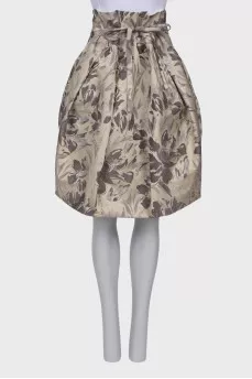Floral embroidered skirt