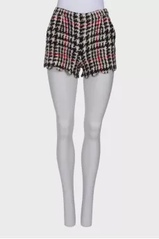 Printed wool shorts