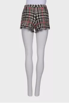 Printed wool shorts