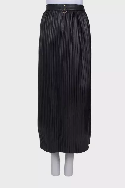 Плісирована спідниця з еко-шкіри
