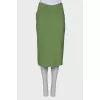 Green wild silk skirt
