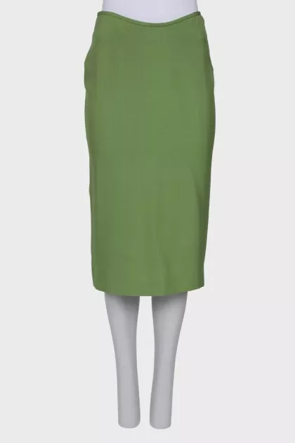 Green wild silk skirt