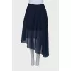 Navy blue asymmetric hem skirt