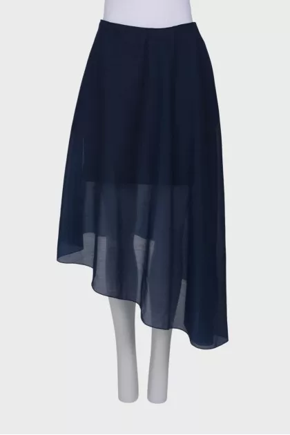 Navy blue asymmetric hem skirt