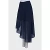 Navy blue asymmetric hem skirt