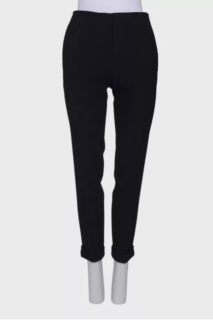 Straight fit wool trousers