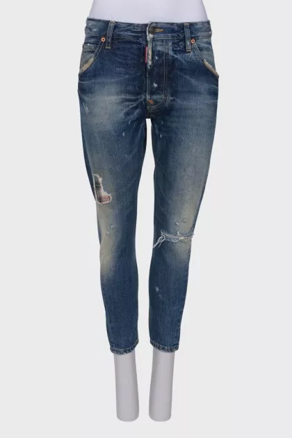 Blue ripped jeans