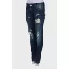 Ripped low-rise jeans