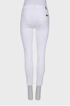 White jeans with raw seams