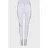 Ripped effect white jeans