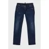 Dark blue low-rise jeans 
