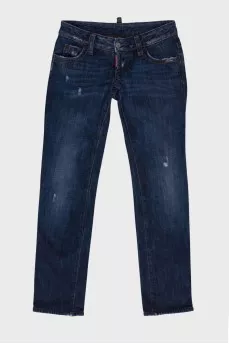 Dark blue low-rise jeans 