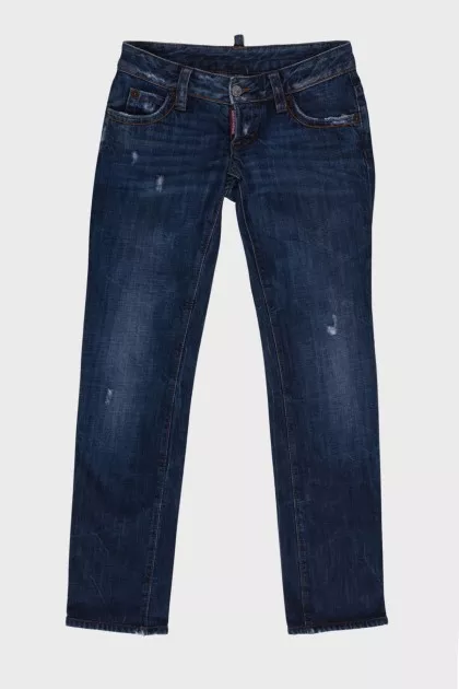 Dark blue low-rise jeans 