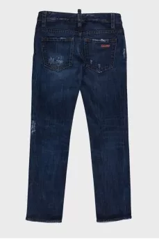 Dark blue low-rise jeans 