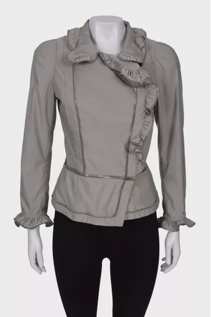 Jacket decorated with silver hardware