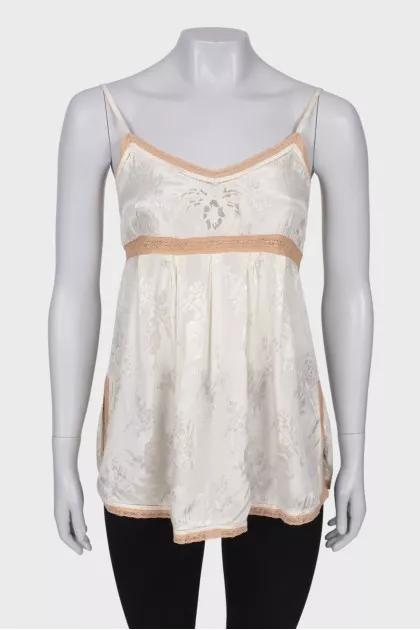Top with pattern and lace