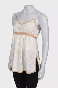 Top with pattern and lace