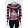 Striped sweater with patches