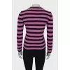 Striped sweater with patches