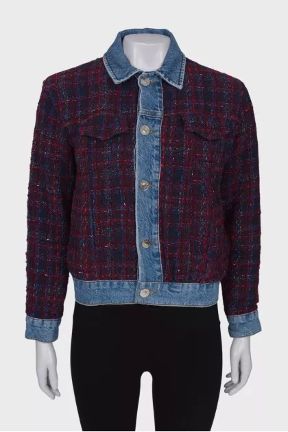 Твідова куртка прямого крою