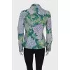 Denim jacket in floral print
