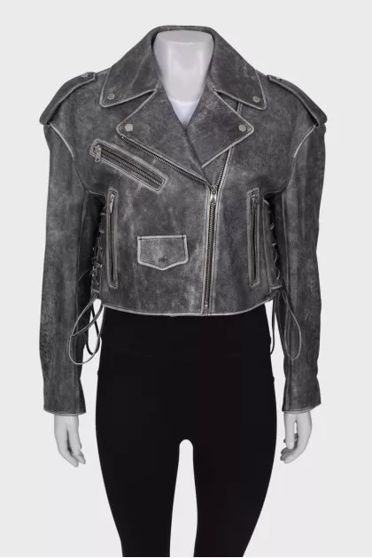 Cropped jacket in gradient print
