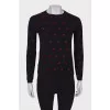 Black print sweater
