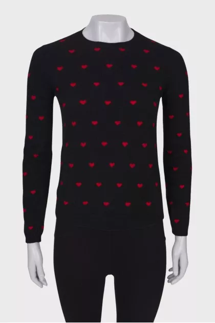 Black print sweater