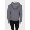 Gray embroidered hoodie