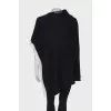Black asymmetrical poncho