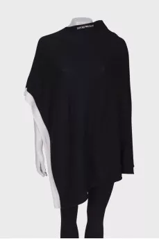 Black asymmetrical poncho