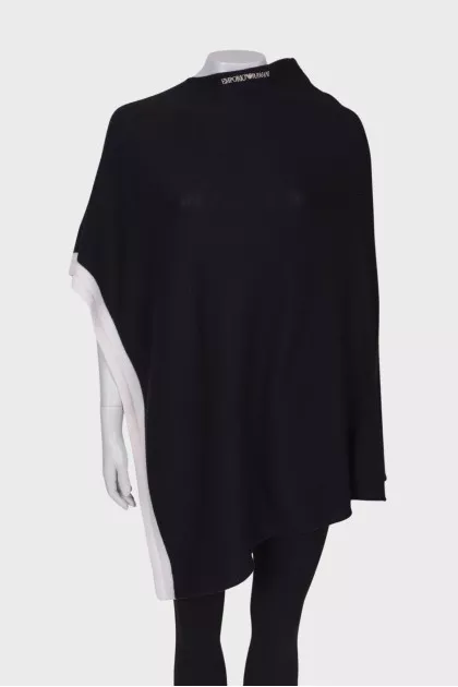 Black asymmetrical poncho