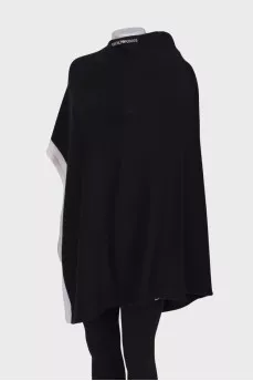 Black asymmetrical poncho